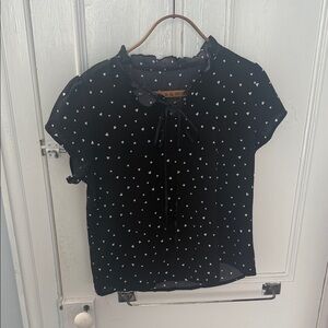 SHEIN Black Heart Pattern Blouse Runs like large🩵